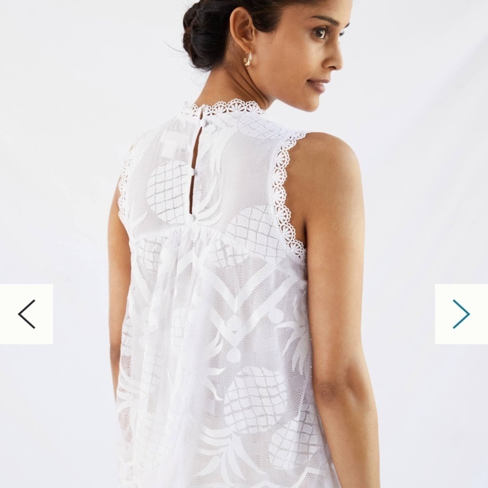 Anthropologie Maeve lace pineapple top new white - Picture 5 of 8